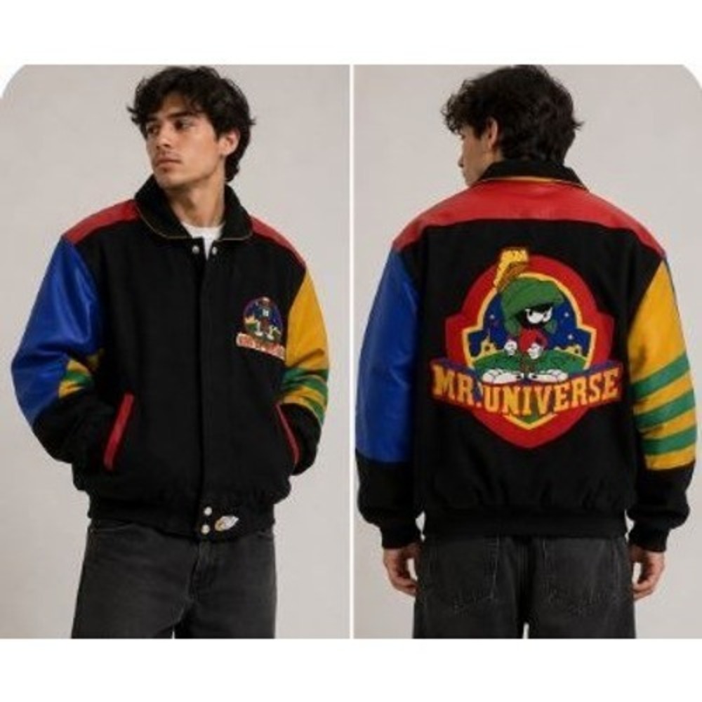 Marvin the Martian Varsity Jacket Sz. L Retro Looney Tunes Streetwear Hip Hop - Picture 1 of 16